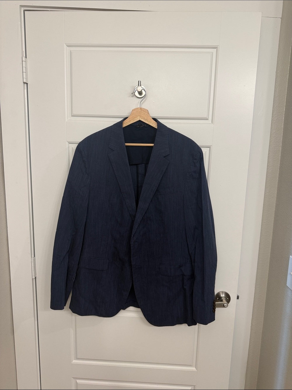Banana Republic Men’s Slim Fit Navy Pinstripe Blazer - 44R